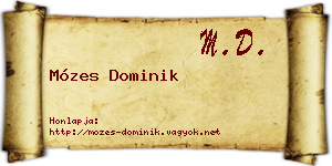 Mózes Dominik névjegykártya